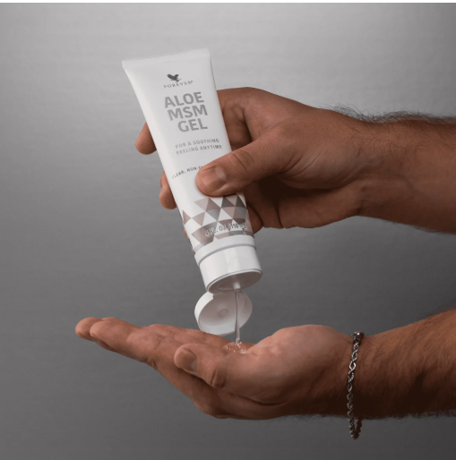 Tube de gel apaisant Aloe MSM Gel de Forever Living Products à l'aloe vera et soufre organique